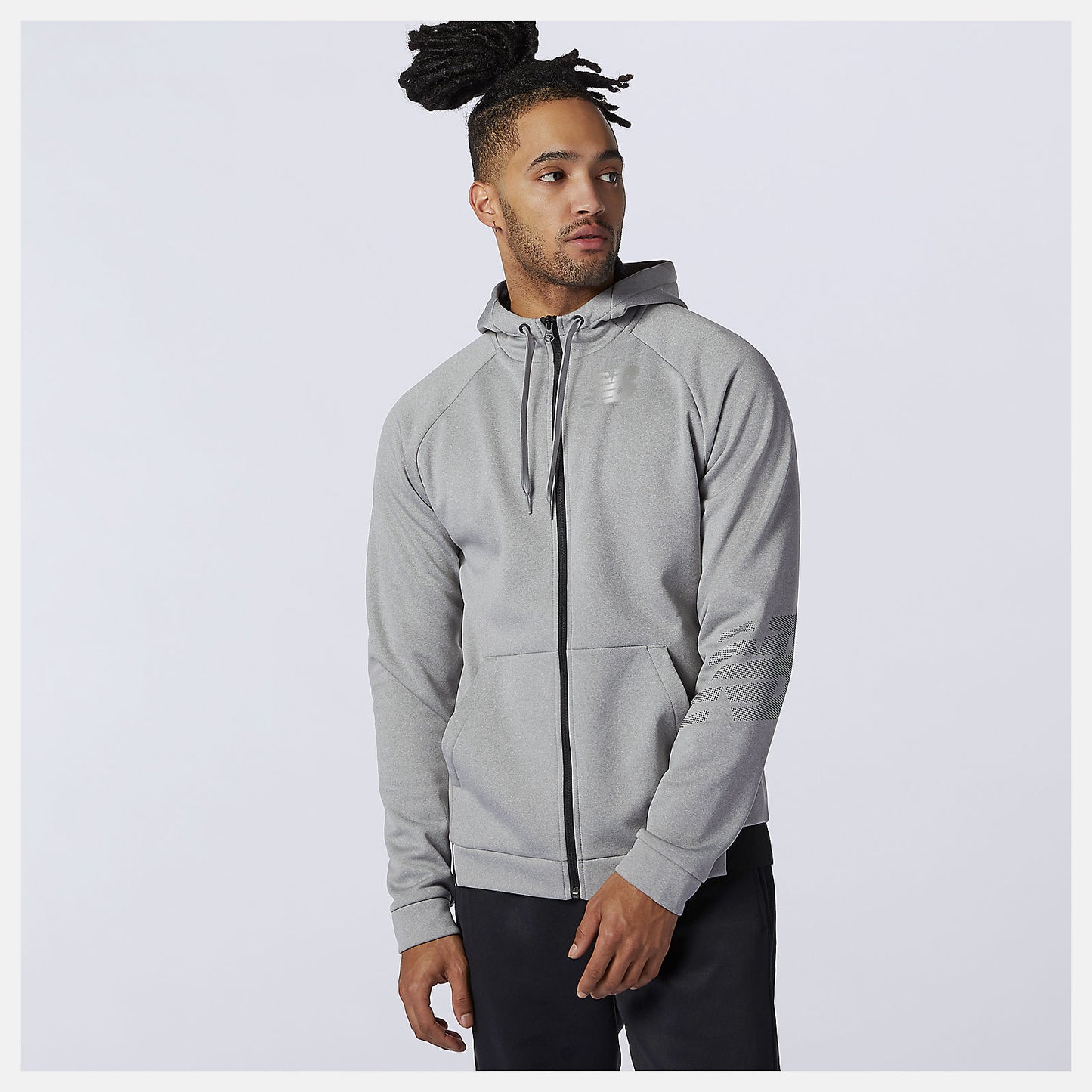 Athletic Grey Tenacity Fleece Full Zip Hoodie | New Balance Clothing