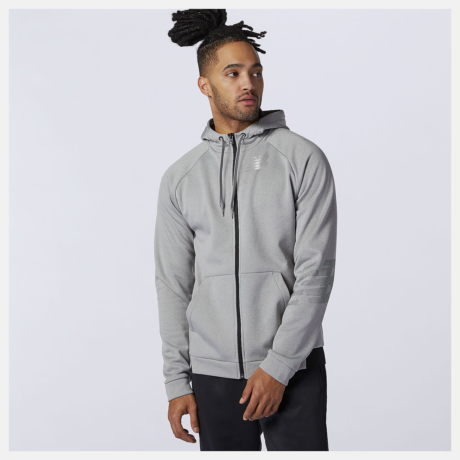 Athletic Grey Tenacity Fleece Full Zip Hoodie | New Balance Clothing