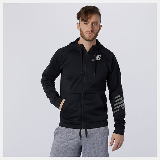 Black Tenacity Fleece Full Zip Hoodie | New Balance Clothing