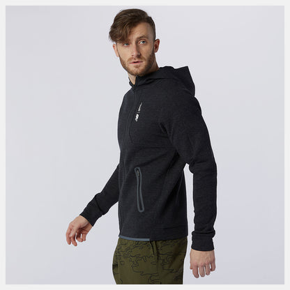 Black Heather Fortitech Fleece Full Zip | New Balance Clothing