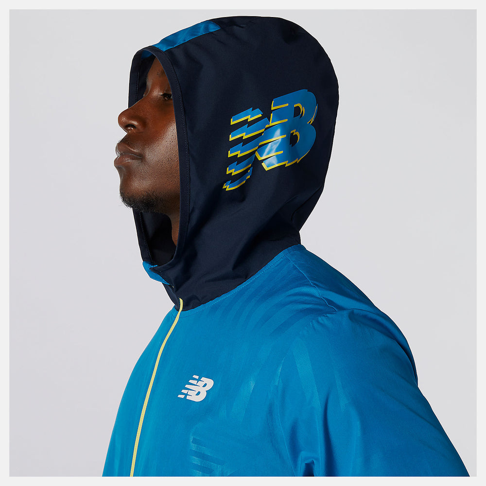 Wave Blue Printed Fast Flight Jacket | New Balance Clothing