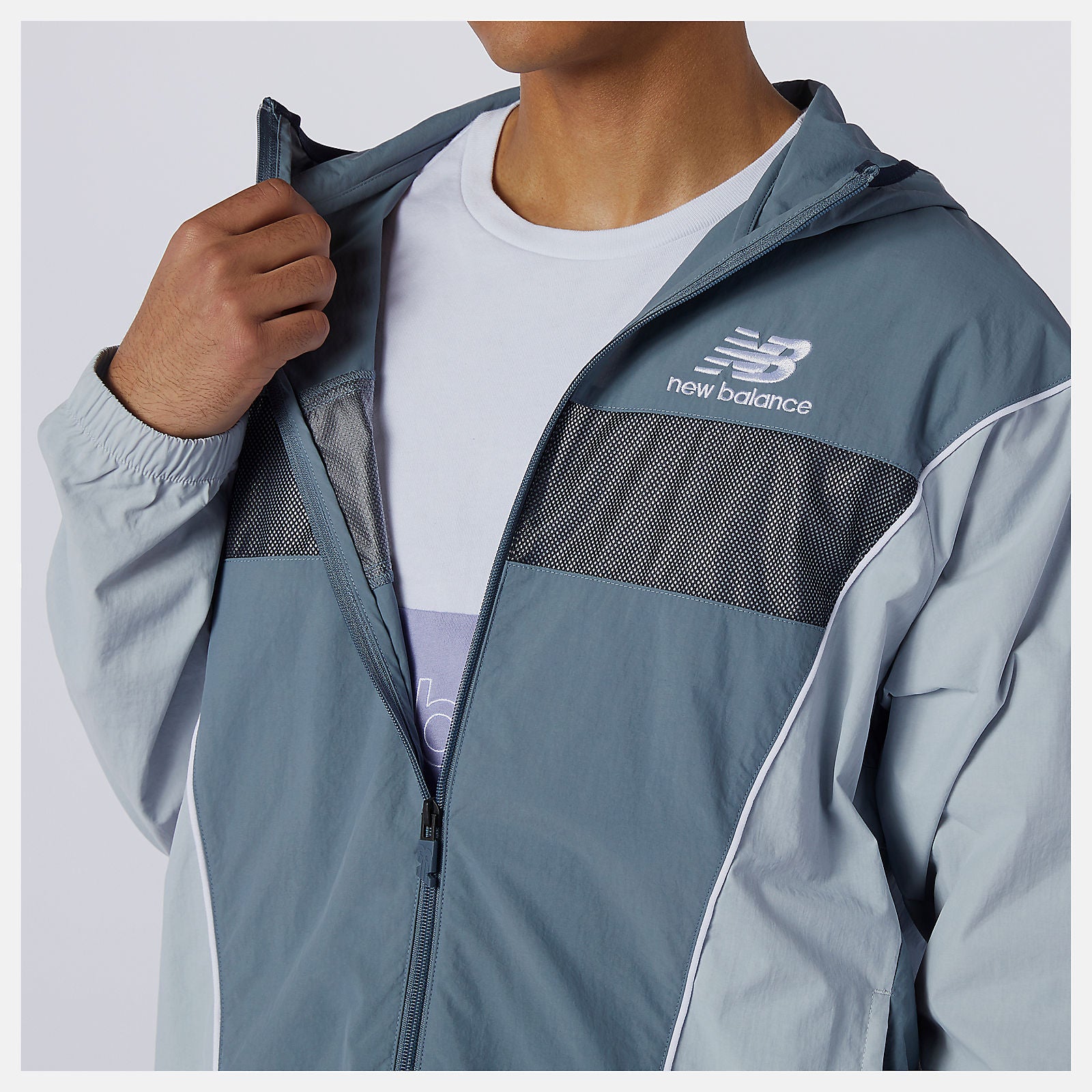 Grey NB Athletics Windbreaker | New Balance Clothing
