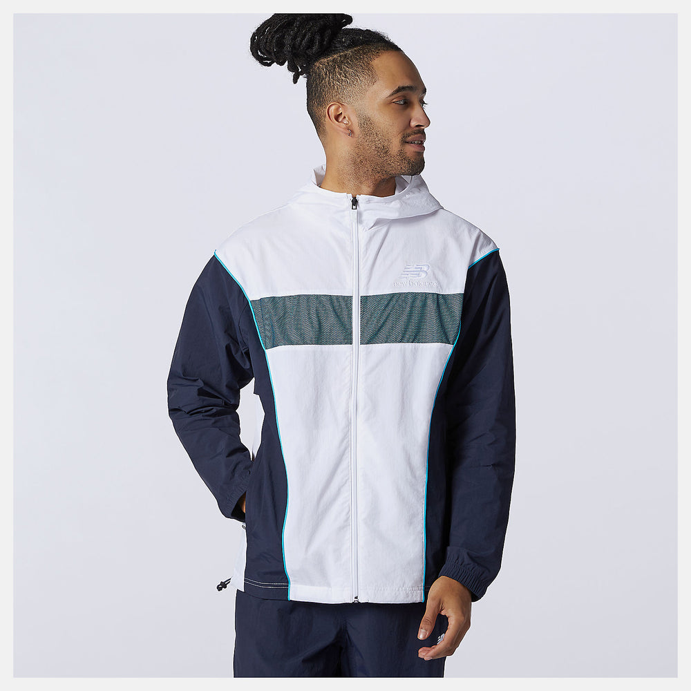 White NB Athletics Windbreaker | New Balance Clothing