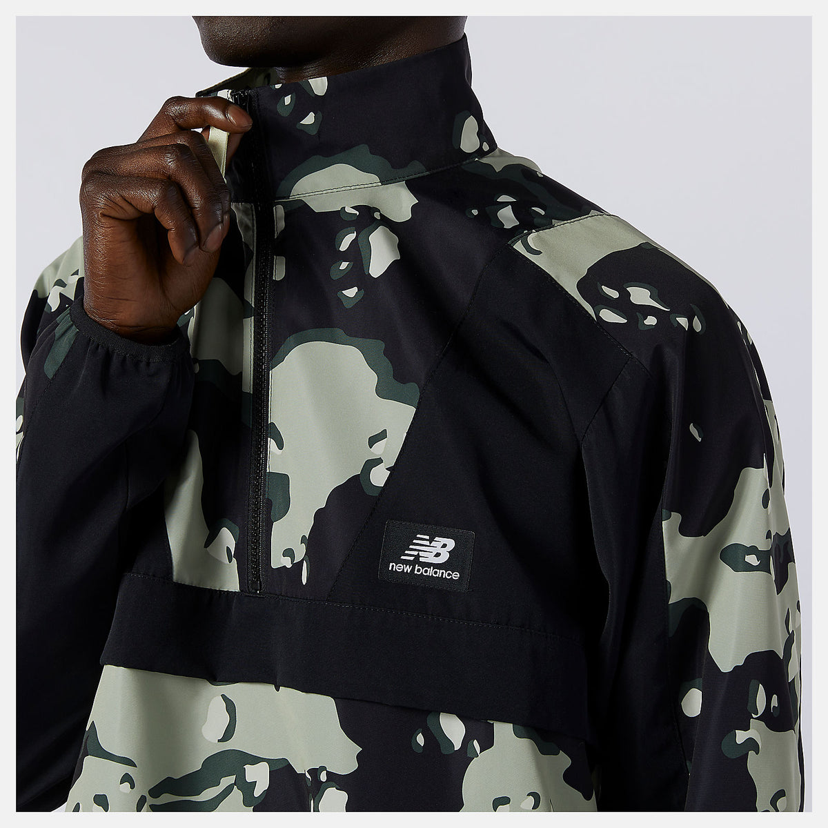Black/Magnet NB Essentials Camo Anorak | New Balance Clothing
