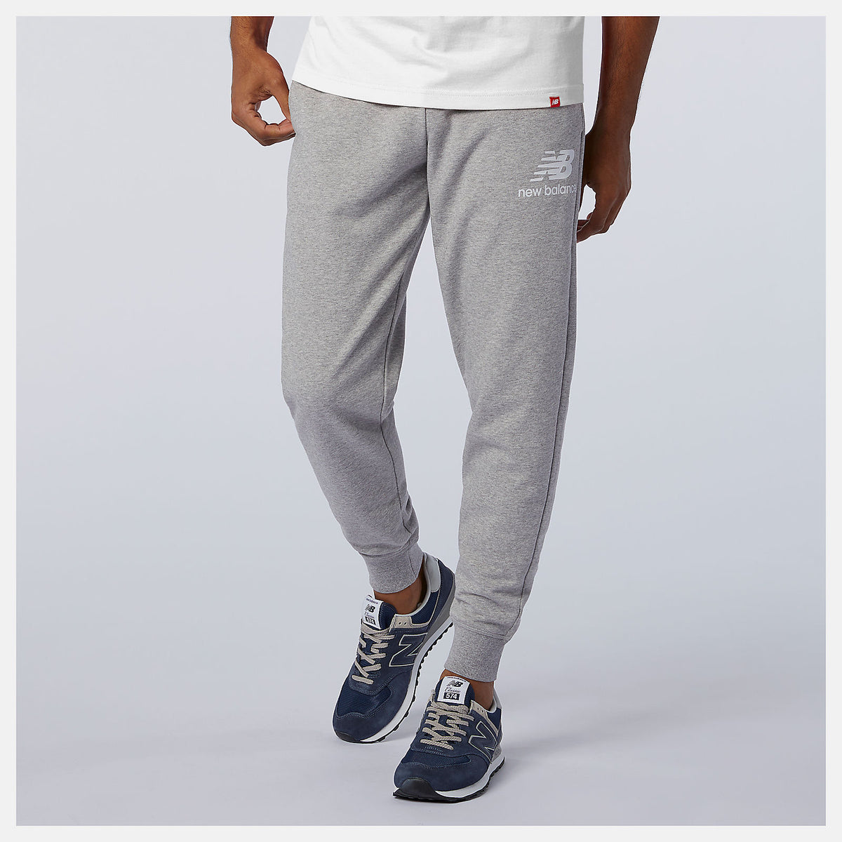 Athletic Grey Essentials Stacked Logo Sweatpant | New Balance Clothing