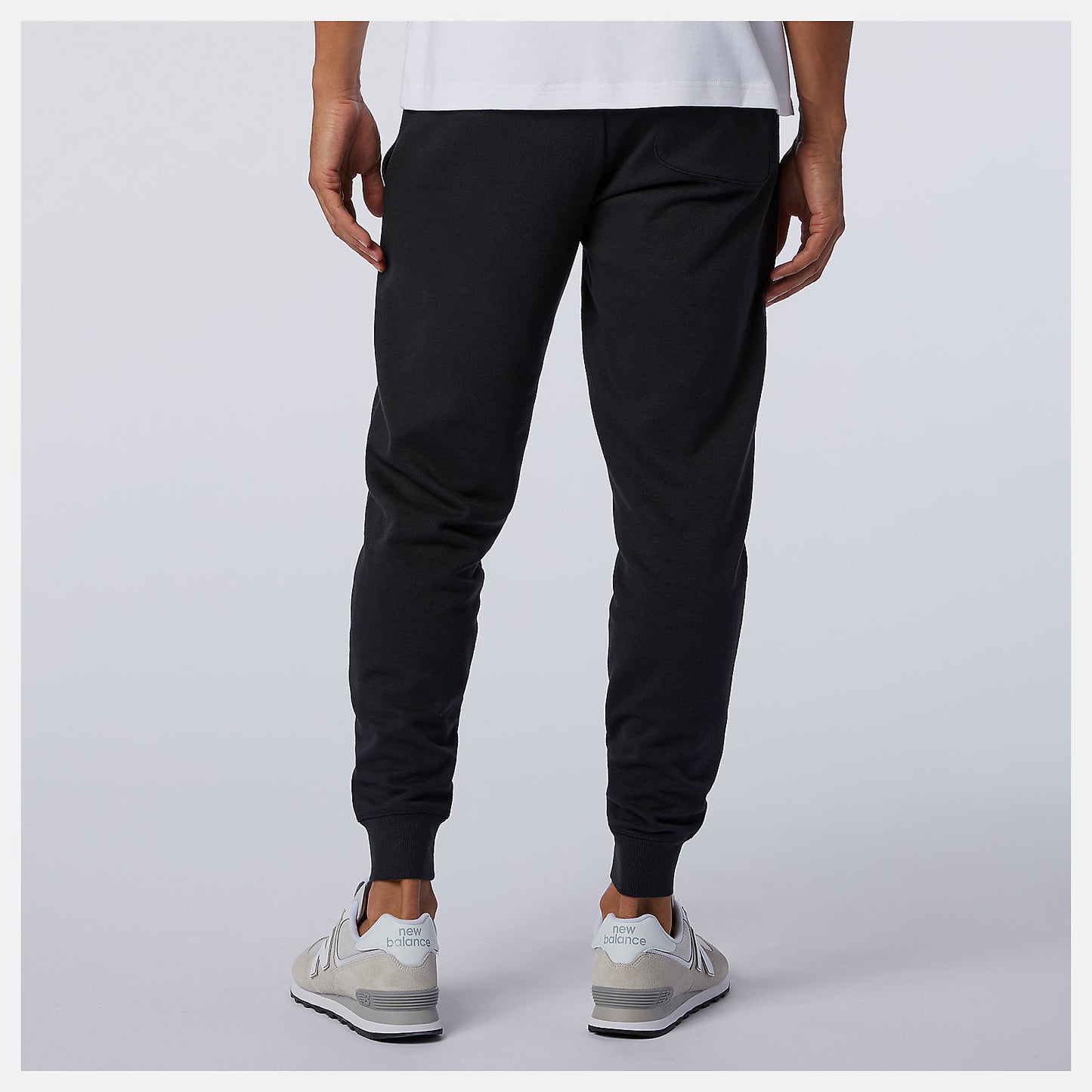 Black Essentials Stacked Logo Sweatpant | New Balance Clothing