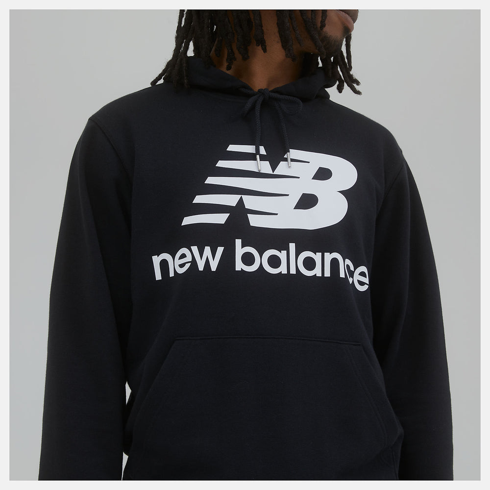 Black Essentials Stacked Logo Sweatpant | New Balance Clothing