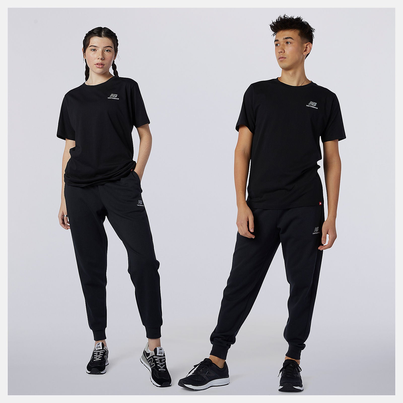 Black NB Essentials Embroidered Pant | New Balance Clothing