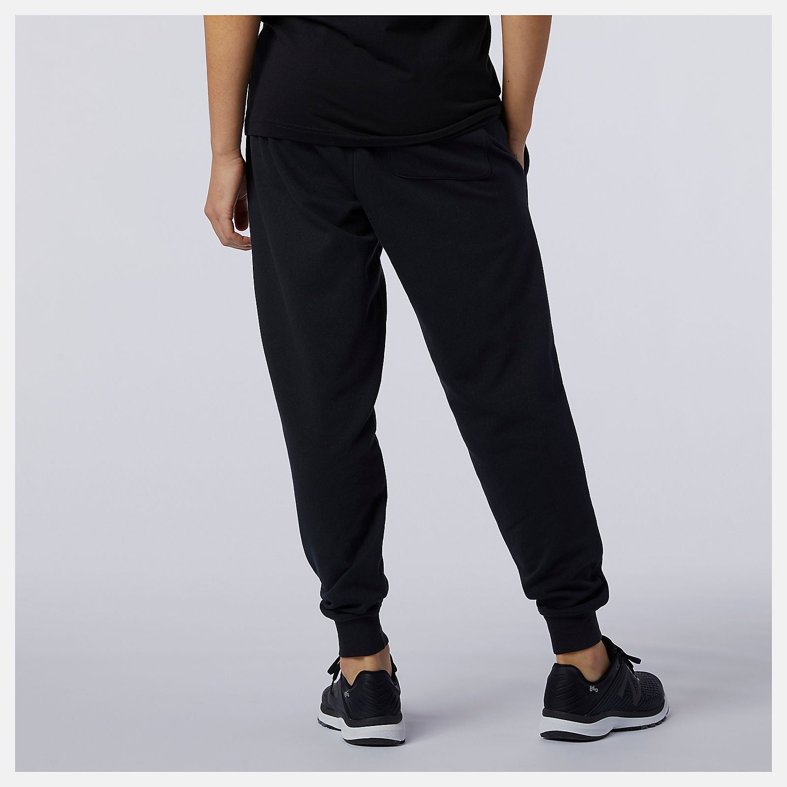 Black NB Essentials Embroidered Pant | New Balance Clothing