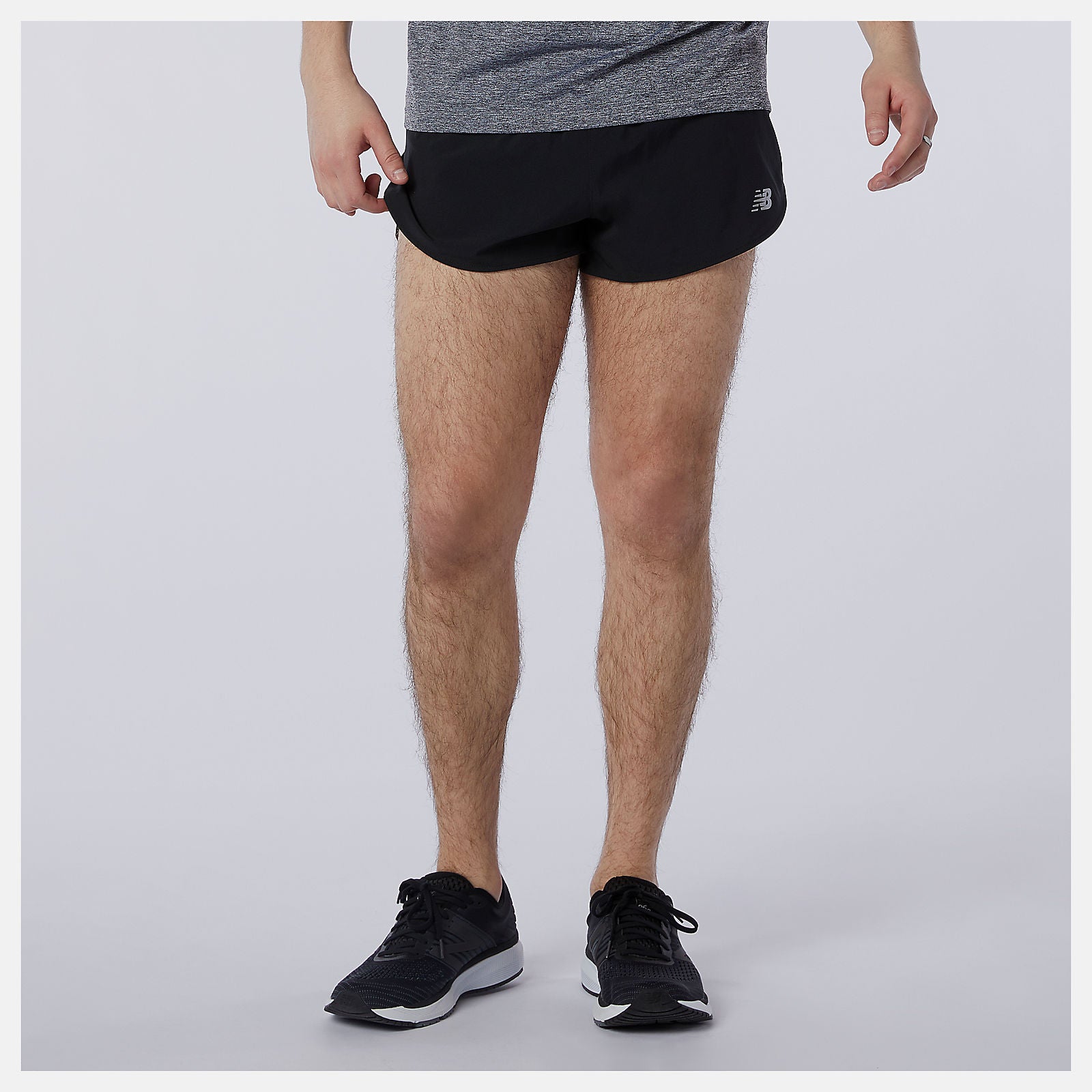 Black Impact Run 3 Inch Split Short | New Balance Clothing
