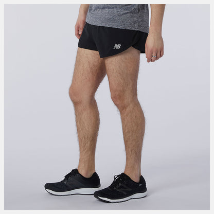 Black Impact Run 3 Inch Split Short | New Balance Clothing