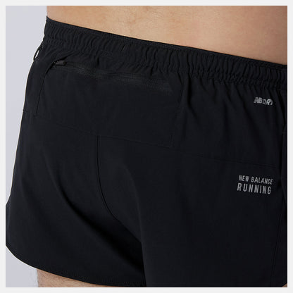 Black Impact Run 3 Inch Split Short | New Balance Clothing