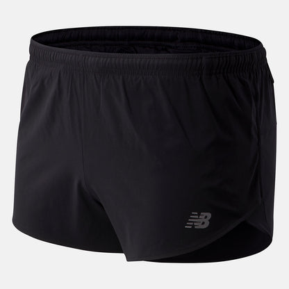 Black Impact Run 3 Inch Split Short | New Balance Clothing
