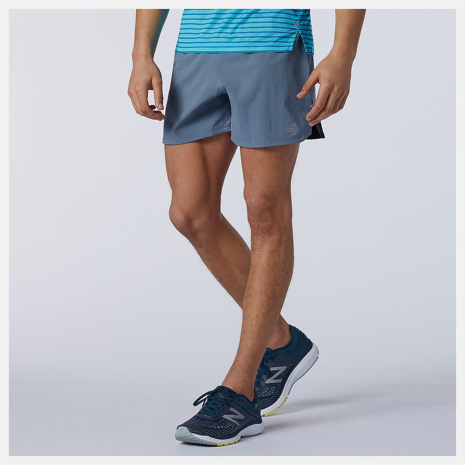 Ocean Grey Impact Run 5 Inch Short | New Balance Clothing