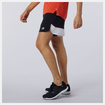 Wave Blue Printed Impact Run 5 Inch Short | New Balance Clothing