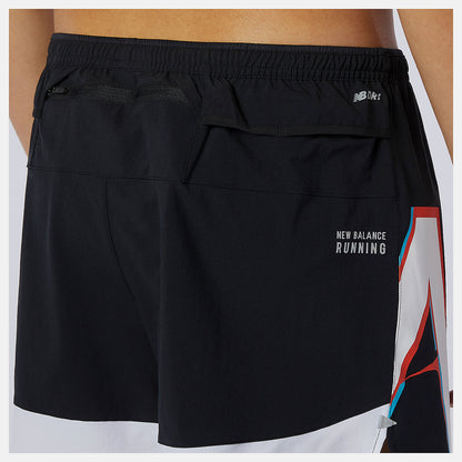 Wave Blue Printed Impact Run 5 Inch Short | New Balance Clothing
