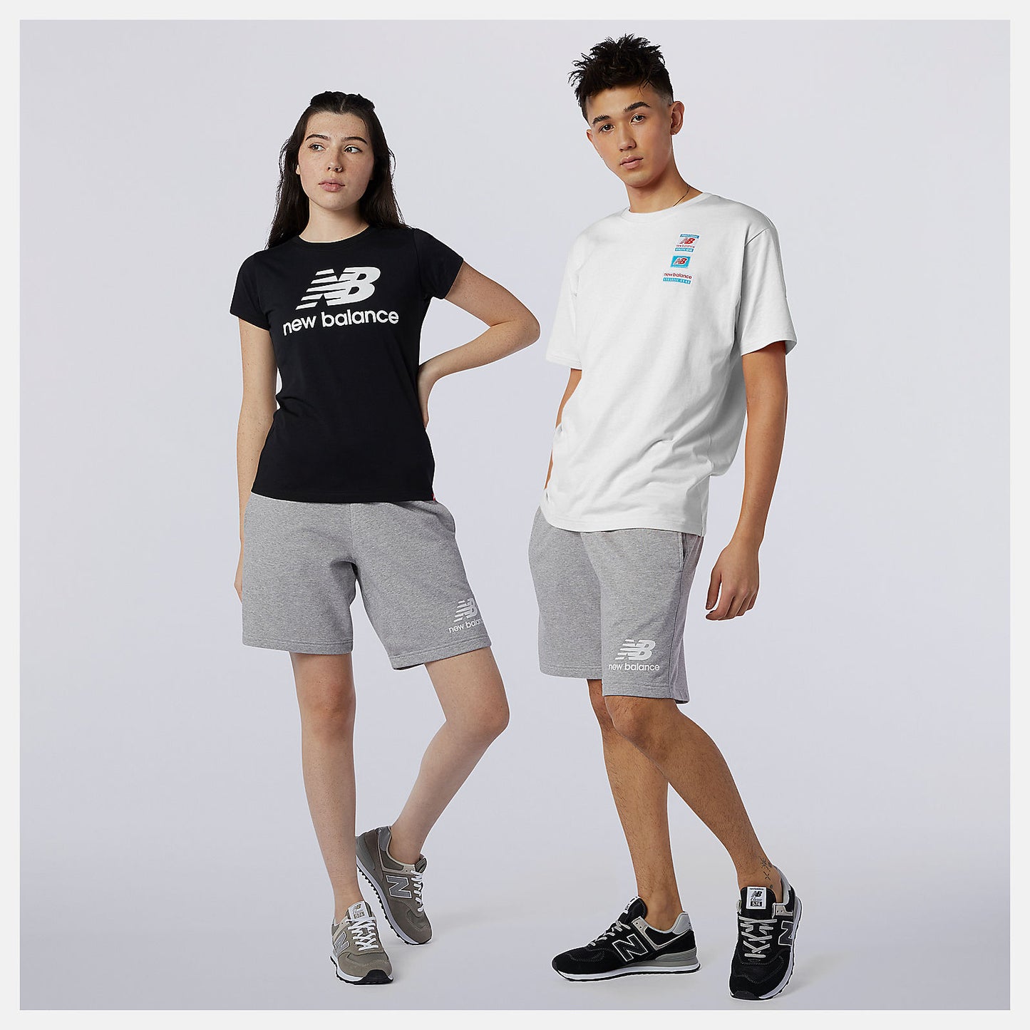Athletic Grey NB Essentials Stacked Logo Short | New Balance Clothing
