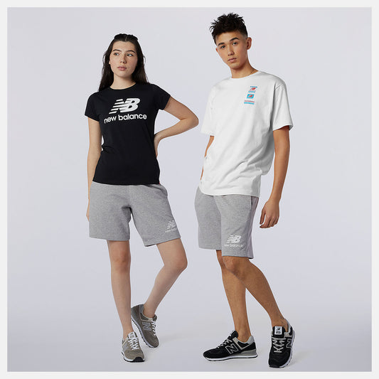 Athletic Grey NB Essentials Stacked Logo Short | New Balance Clothing
