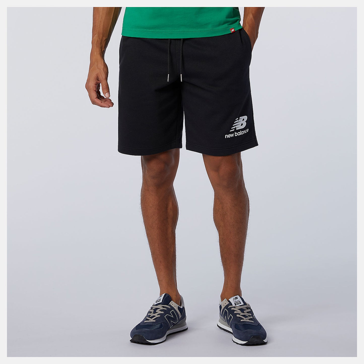 Black NB Essentials Stacked Logo Short | New Balance Clothing