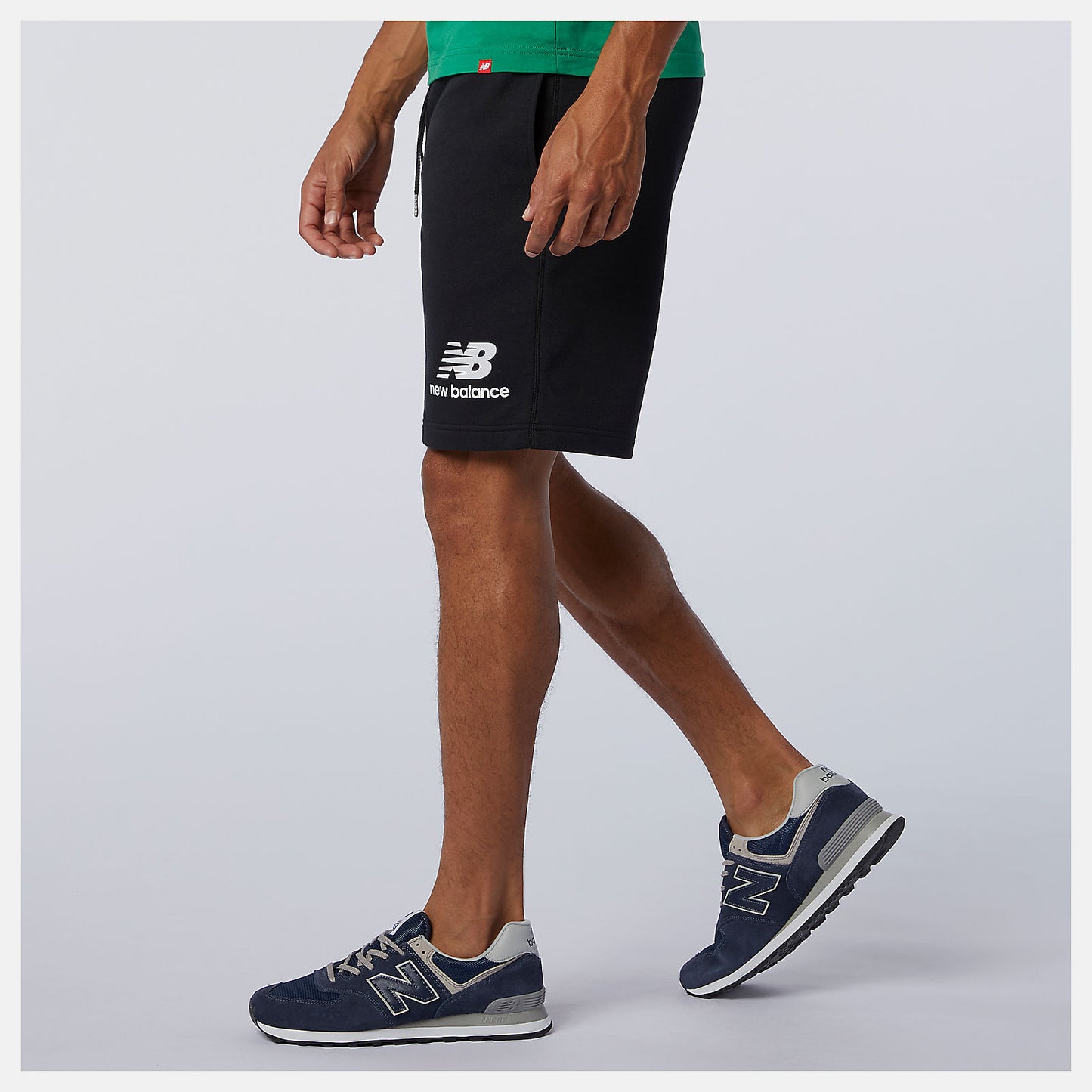 Black NB Essentials Stacked Logo Short | New Balance Clothing
