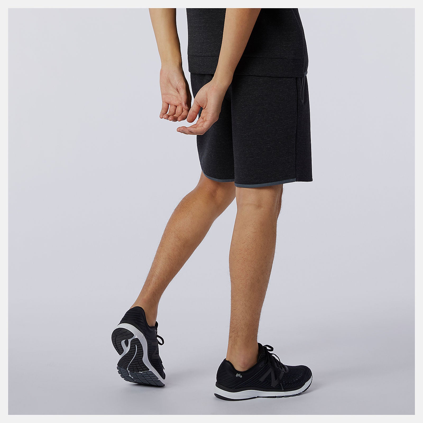 Black Heather Fortitech Fleece Short | New Balance Clothing