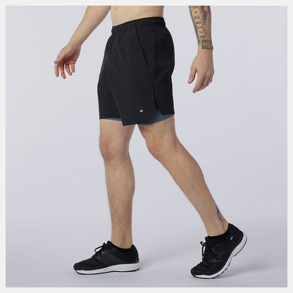 Black/Grey Fortitech 7 inch 2 In 1 Short | New Balance Clothing
