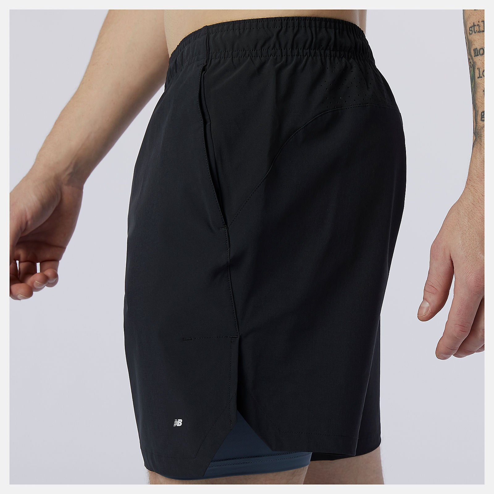 Black/Grey Fortitech 7 inch 2 In 1 Short | New Balance Clothing