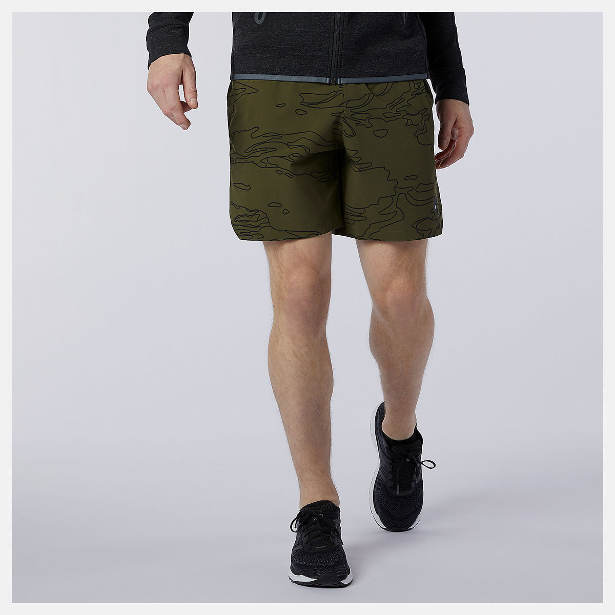 Oak Leaf Green Fortitech Graphic 7 inch Woven Short | New Balance Clothing