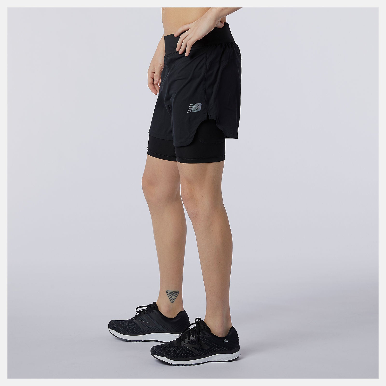 Black Q Speed Fuel 2 in 1 5 Inch Short | New Balance Clothing