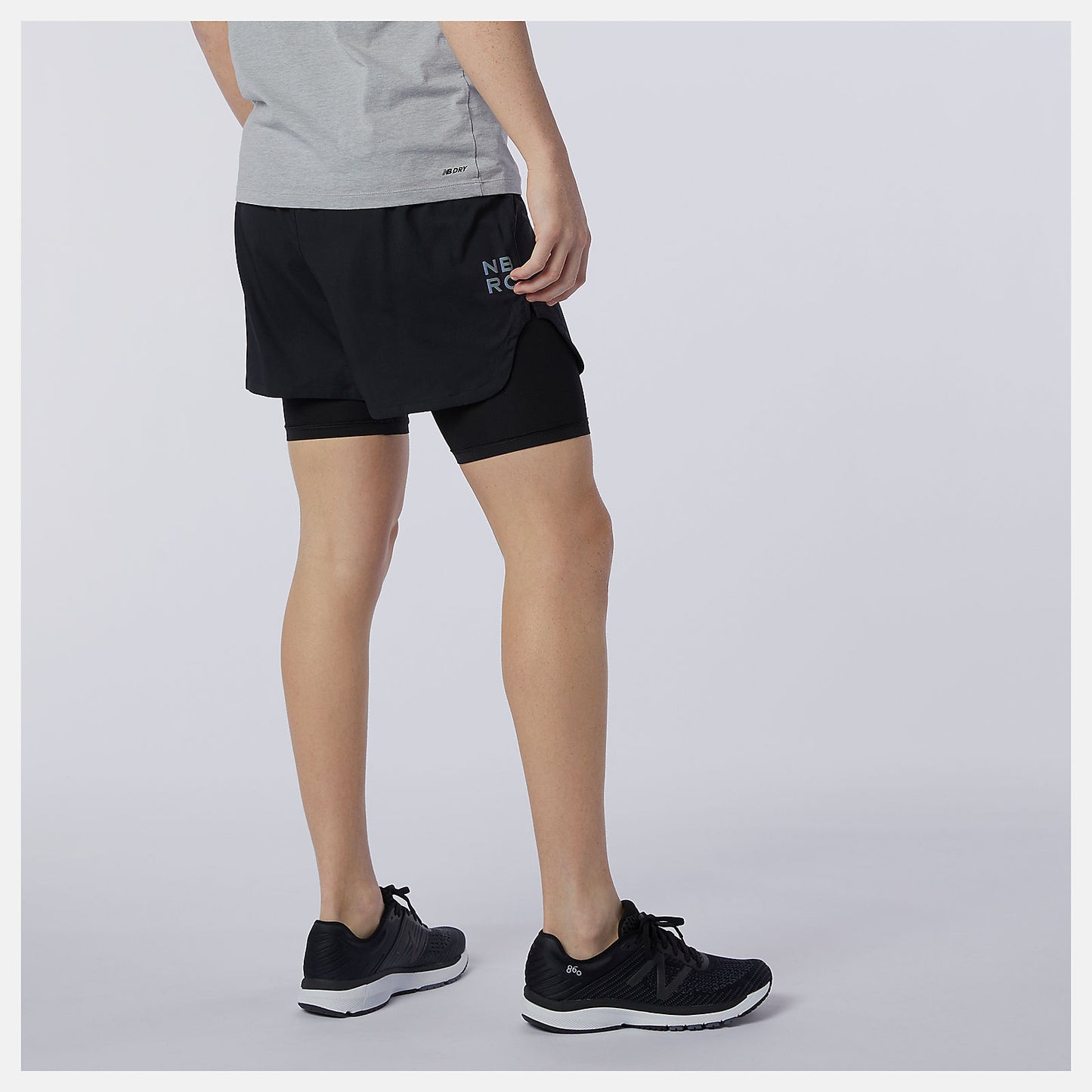 Black Q Speed Fuel 2 in 1 5 Inch Short | New Balance Clothing