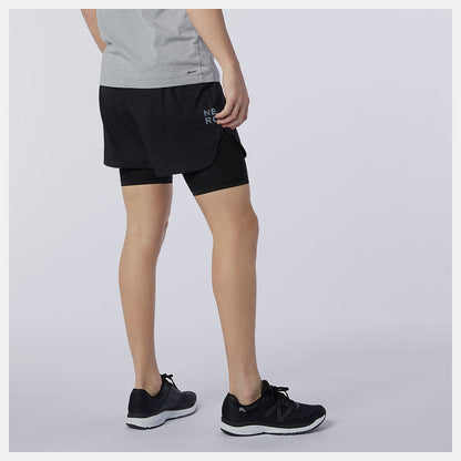 Black Q Speed Fuel 2 in 1 5 Inch Short | New Balance Clothing