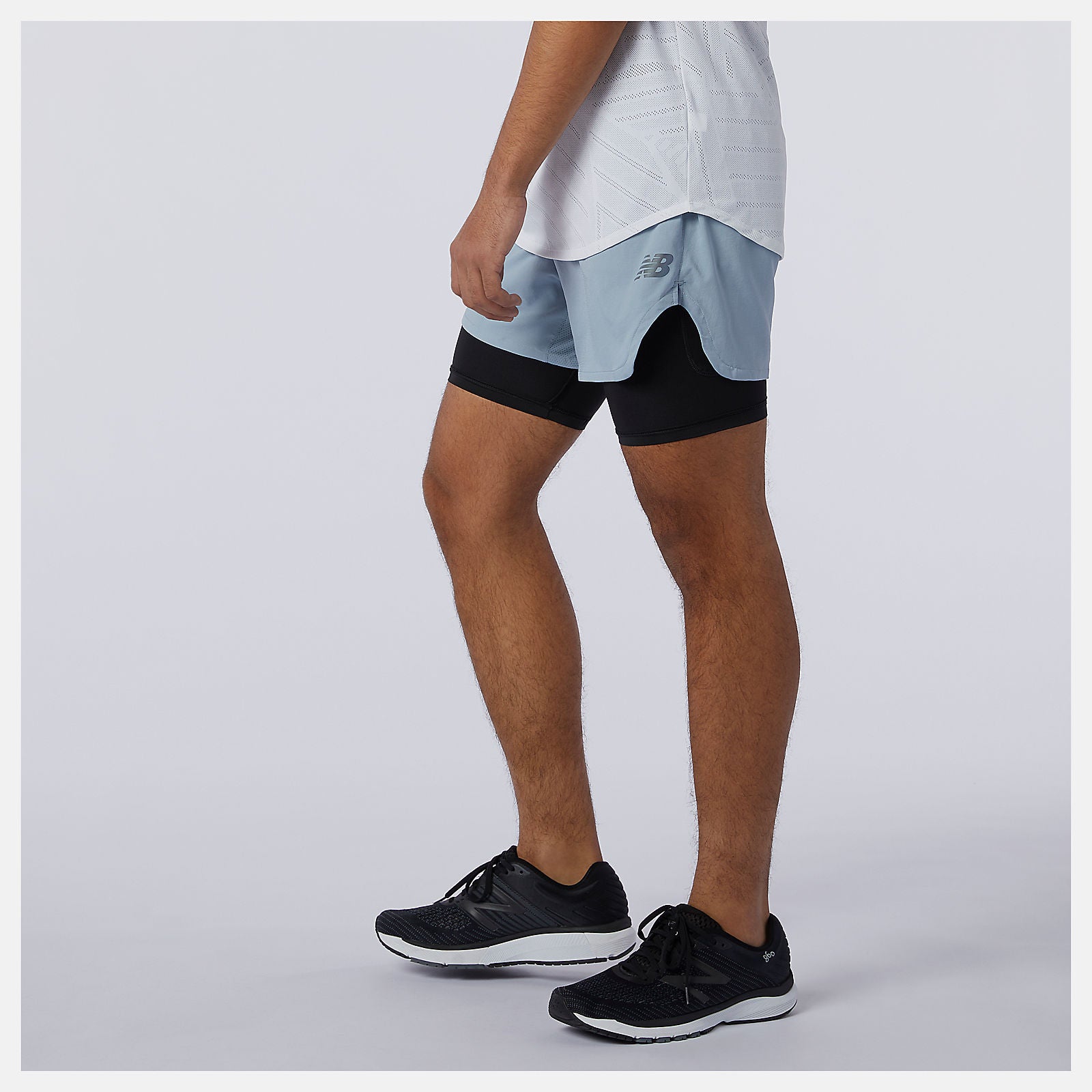 Light Slate Q Speed Fuel 2 in 1 5 Inch Short | New Balance Clothing