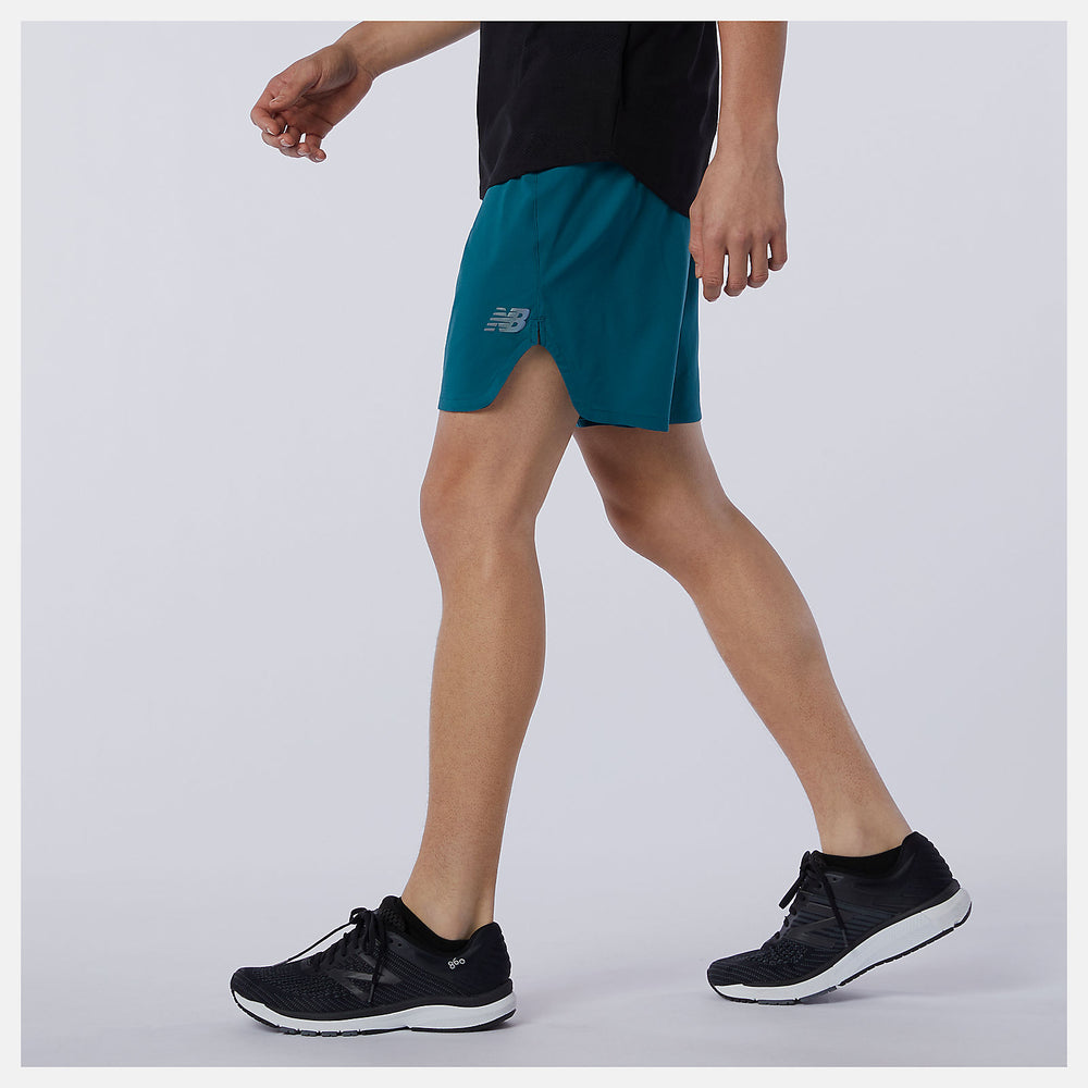 Mountain Teal Q Speed Fuel 7 Inch Short | New Balance Clothing