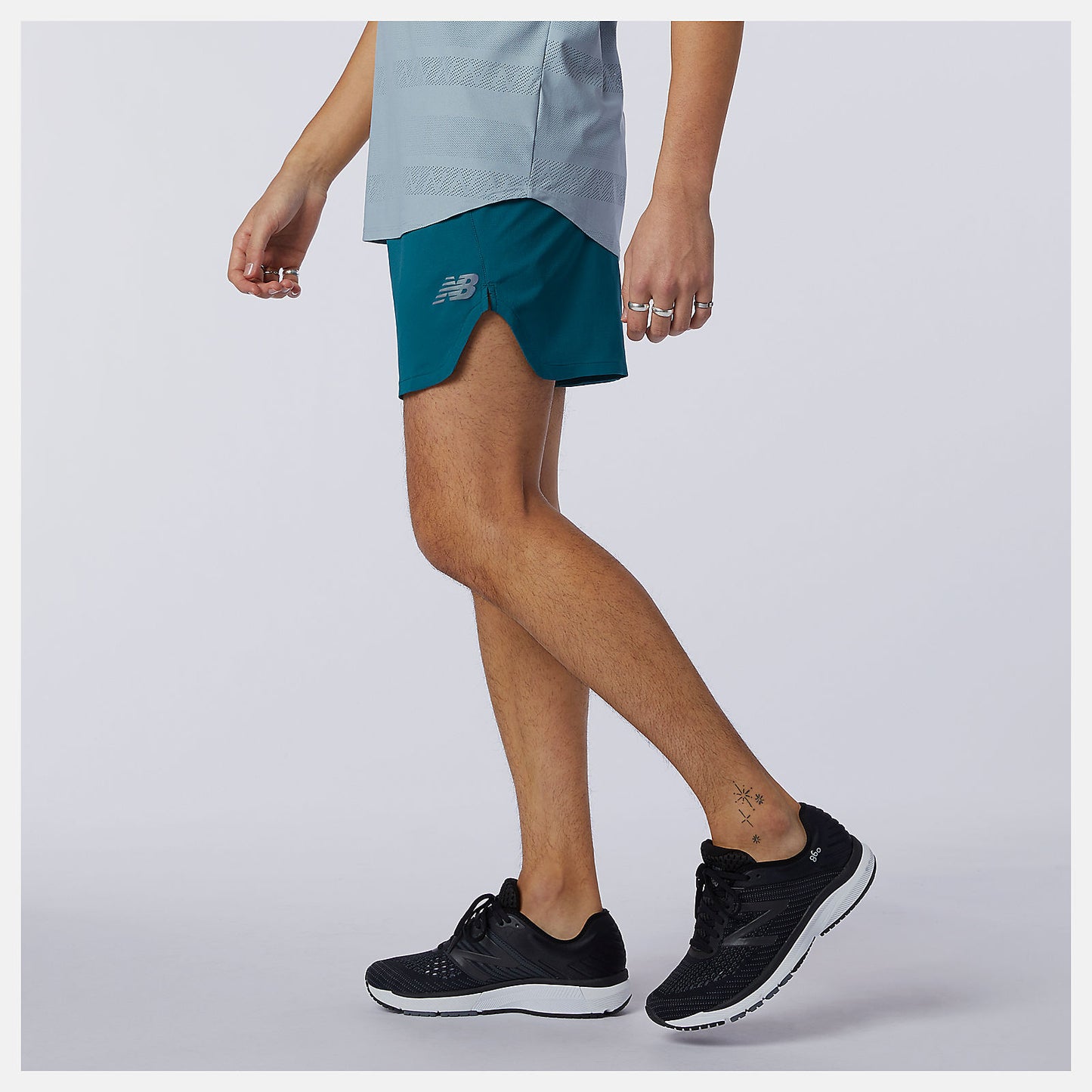 Mountain Teal Q Speed Fuel 5 Inch Short | New Balance Clothing