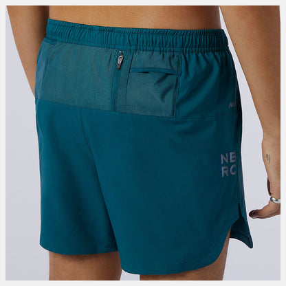 Mountain Teal Q Speed Fuel 5 Inch Short | New Balance Clothing