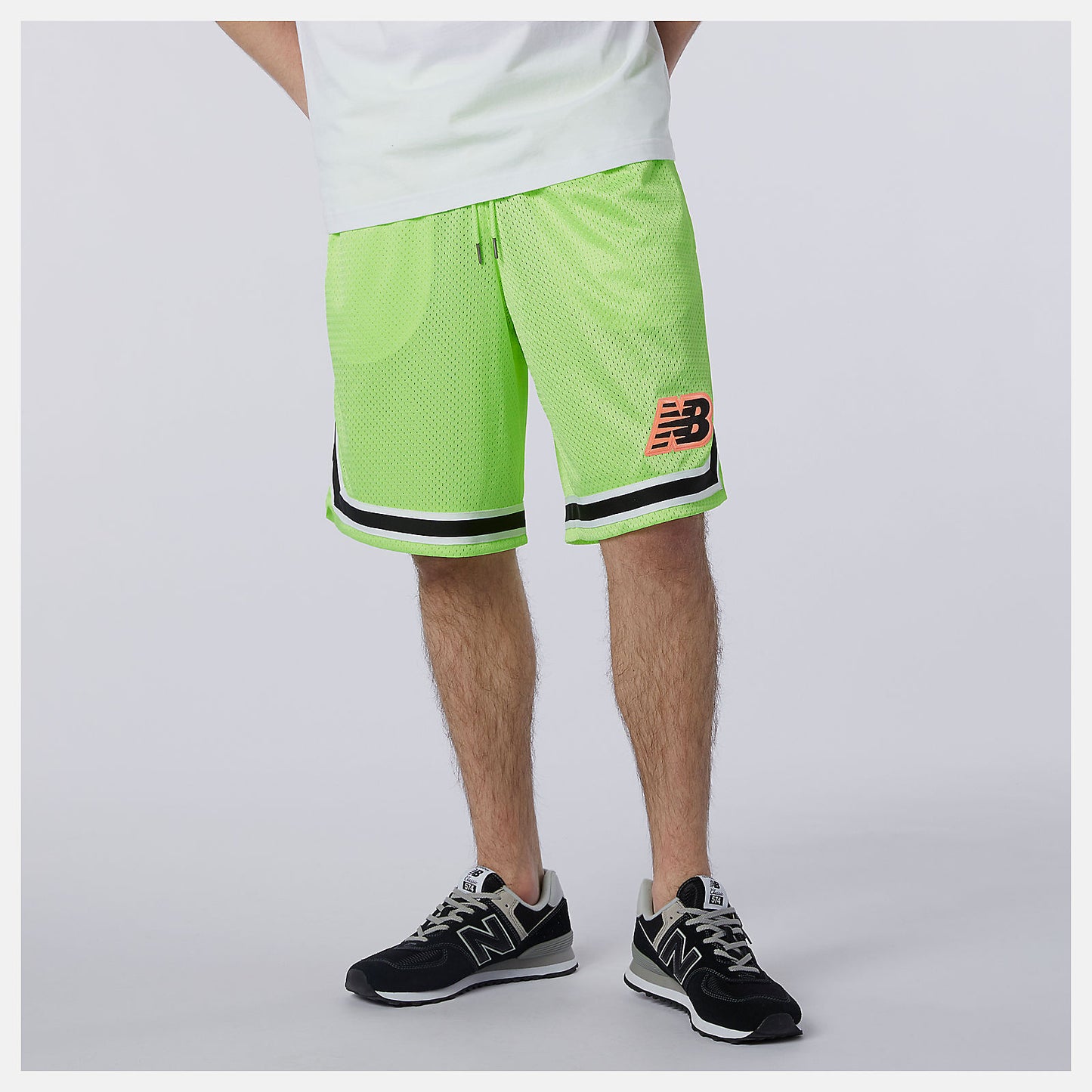 Bleached Lime Glo NB Athletics Psy Varsity Mesh Short | New Balance Clothing
