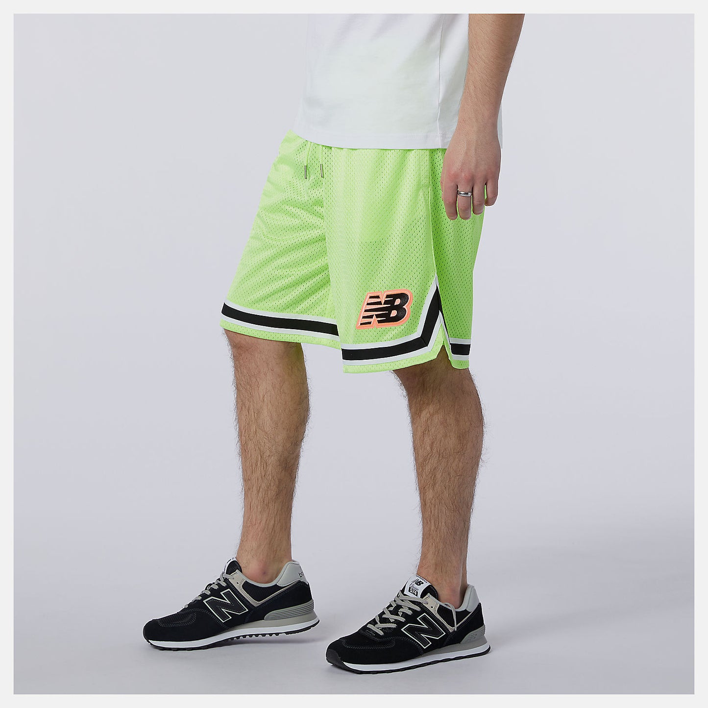 Bleached Lime Glo NB Athletics Psy Varsity Mesh Short | New Balance Clothing