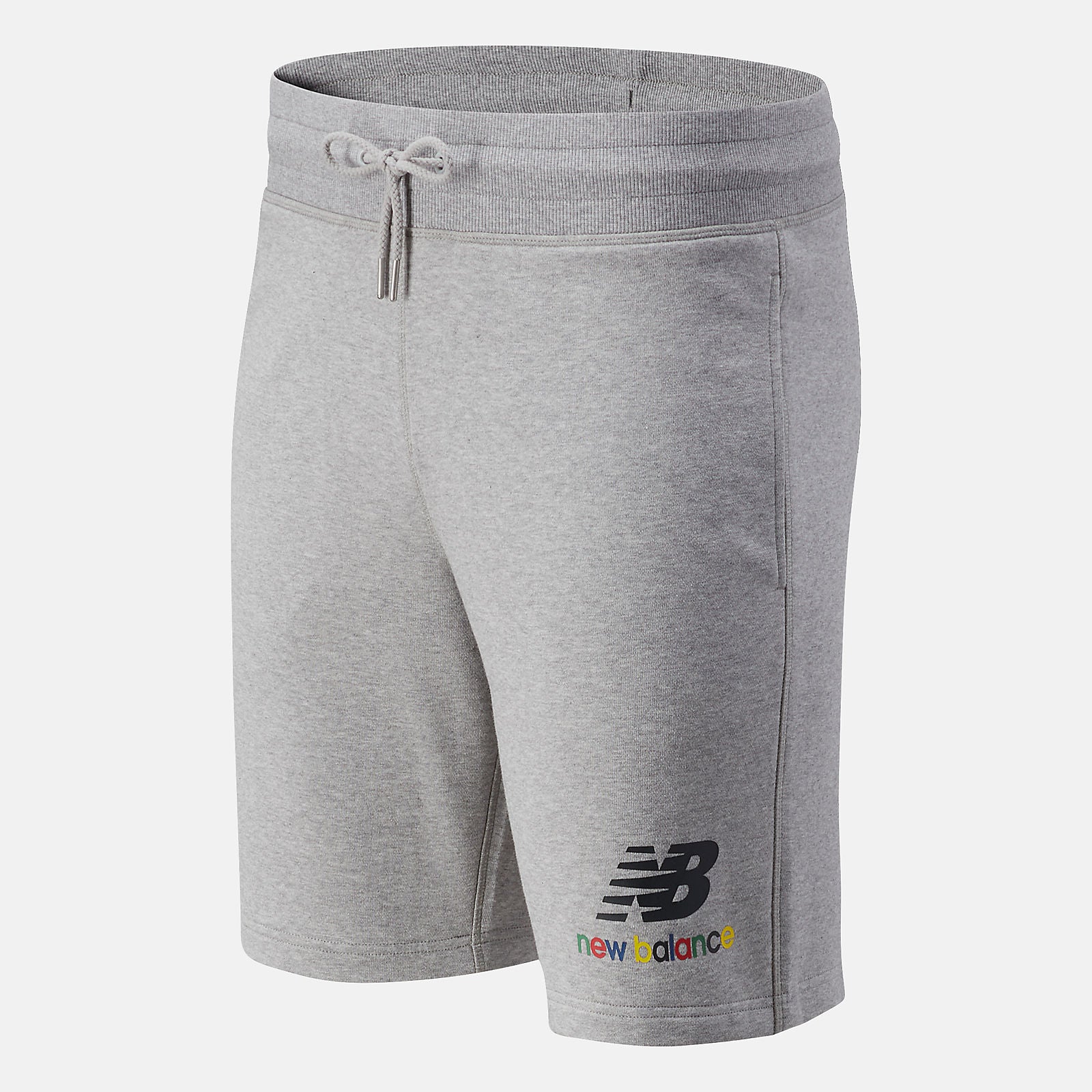 Athletic Grey Essentials Colorful Logo Short | New Balance Clothing