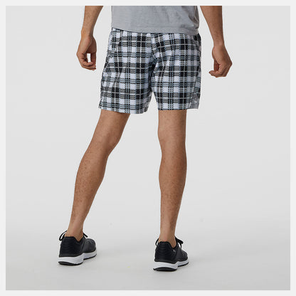White 7 In Printed Tournament Short | New Balance Clothing