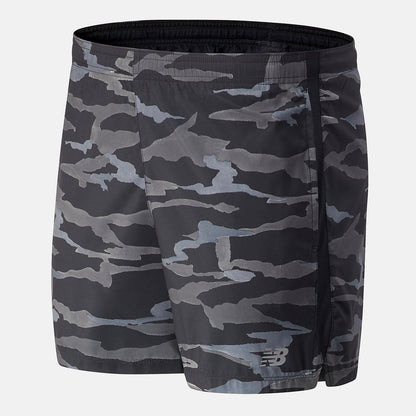 Black/Grey Printed Accelerate 5 In Short | New Balance Clothing