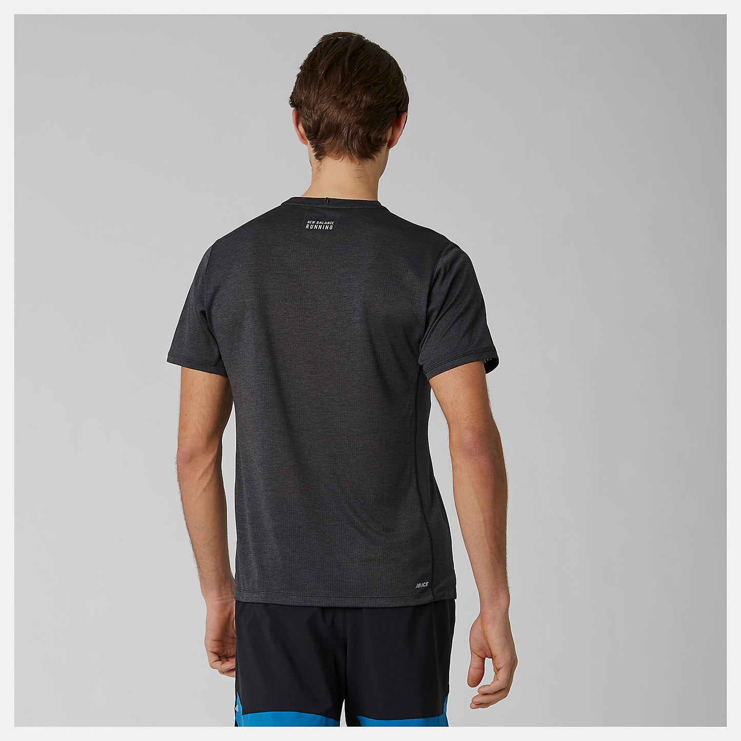 Black Heather Impact Run Short Sleeve | New Balance Clothing