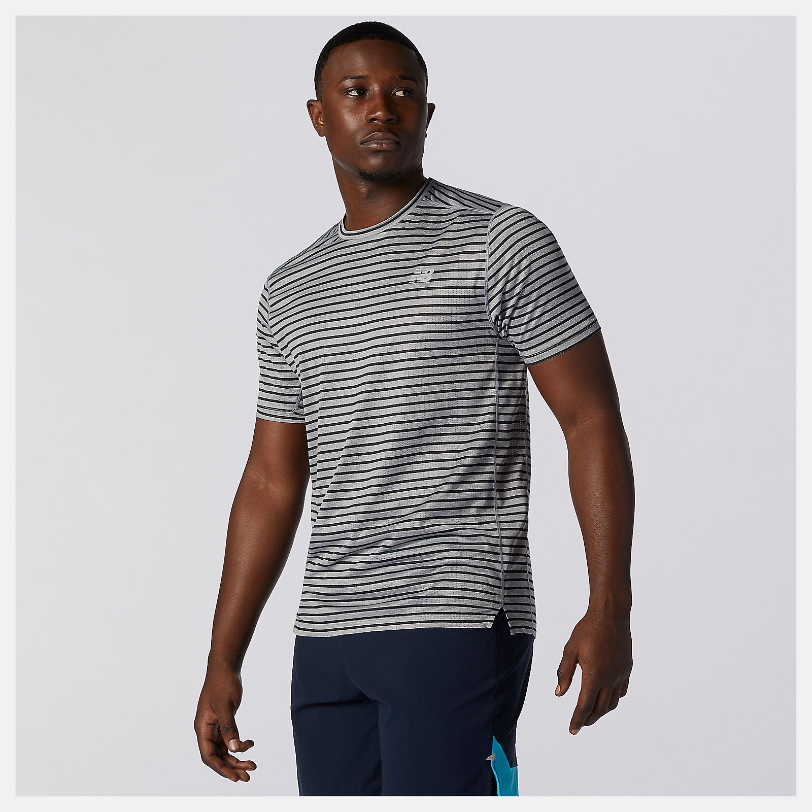 Athletic Grey/Multi Color Printed Impact Run Short Sleeve | New Balance Clothing
