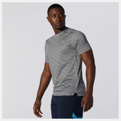 Athletic Grey/Multi Color Printed Impact Run Short Sleeve | New Balance Clothing