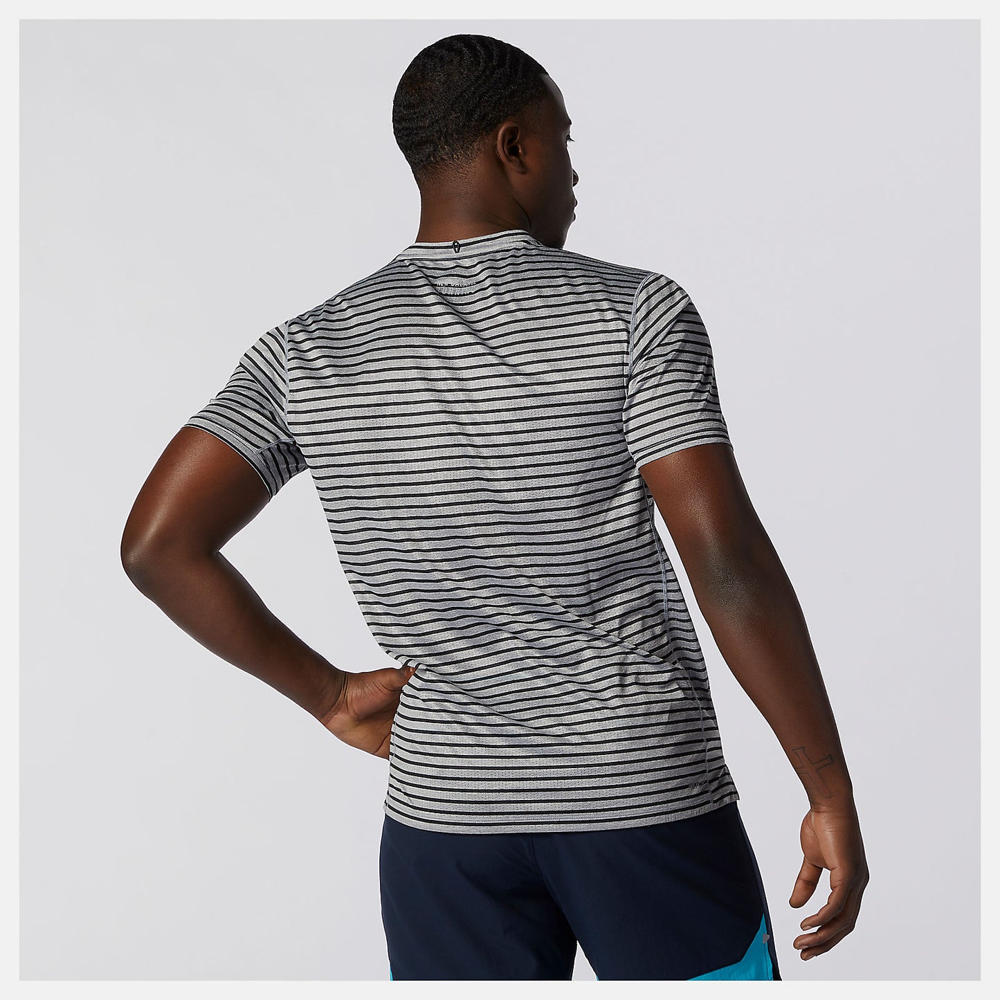 Athletic Grey/Multi Color Printed Impact Run Short Sleeve | New Balance Clothing