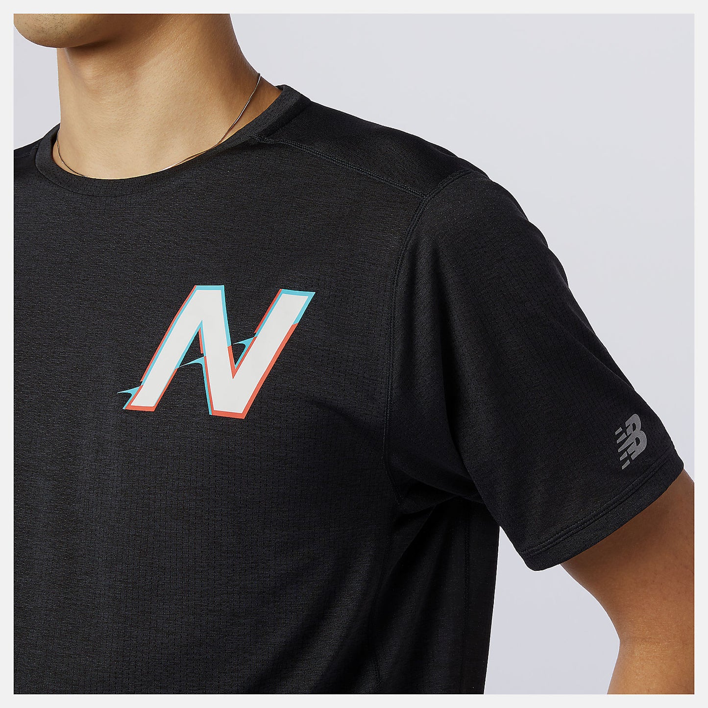 Wave Blue Printed Impact Run Short Sleeve | New Balance Clothing