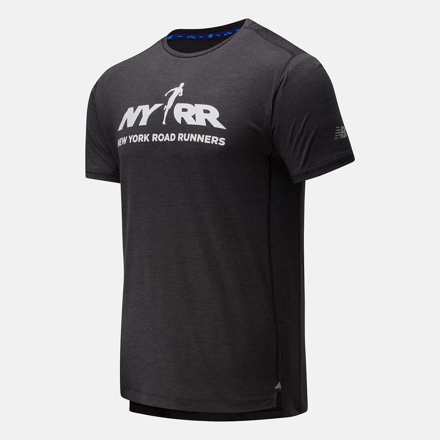Black Heather RFL Printed Impact Run Short Sleeve | New Balance Clothing