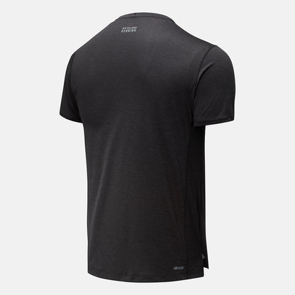Black Heather RFL Printed Impact Run Short Sleeve | New Balance Clothing