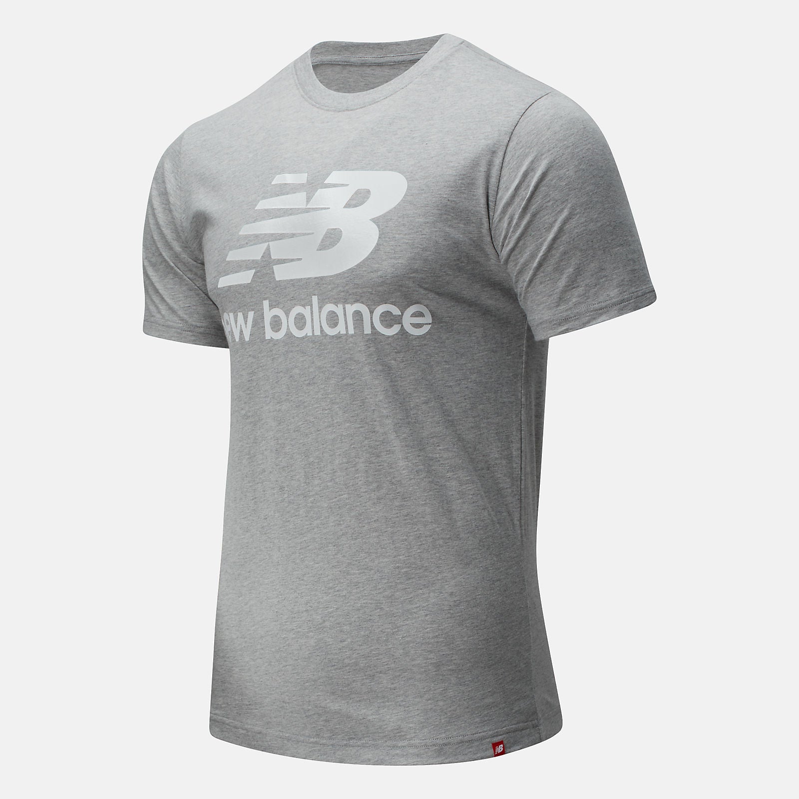 Athletic Grey Essentials Stacked Logo Tee | New Balance Clothing