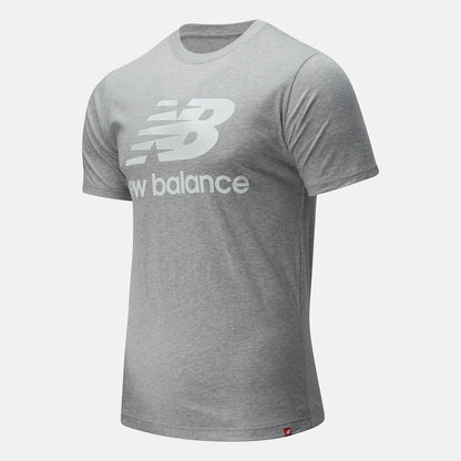 Athletic Grey Essentials Stacked Logo Tee | New Balance Clothing