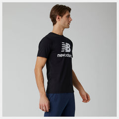 Black Essentials Stacked Logo Tee | New Balance Clothing